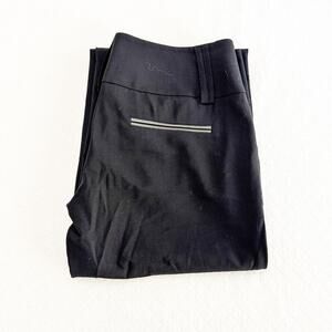 Alice and Olivia Black Wide Leg Dress Pant Leather Accent Pocket Size 4